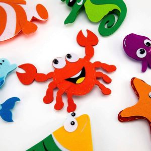 Kit de couture en feutre pour enfants de 5 ans et plus, pour créer des animaux marins sirène, bricolage, boîte de loisirs créatifs - Product Image 5