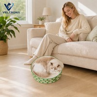 Bac à gratter rond pour chat en carton ondulé, motif nuage, lit avec rebord, mobilier d'intérieur, vente en gros