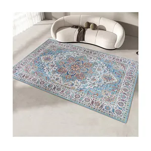 wholesale Vintage Chic design cashmere feel collapsible washable large living room printed Area carpets and rugs