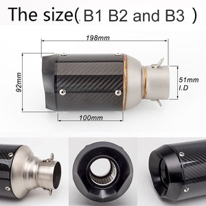 Tubo de Escape para motocicleta de carreras, 51/60mm, para GSXR600 Z1000 <span class=keywords><strong>ER6N</strong></span> K7, sistema de Escape de fibra de carbono para Moto GP con DB killer - Product Image 5