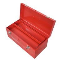 Boîte à outils portable en métal, boîte de rangement pour outils en acier robuste avec plateau amovible, boîte à outils verrouillable à transport manuel pour réparation en garage