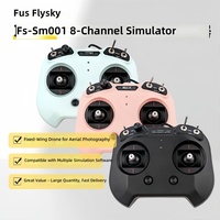 Simulateur de vol Flysky FS-SM001 6/8 canaux compatible avec plusieurs logiciels de simulation de vol Noir Rose Cyan