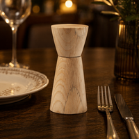 Moulin à sel et poivre haut de gamme en bois de frêne avec logo personnalisé au prix de gros