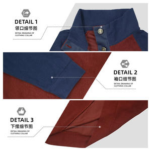 เสื้อโปโลแขนสั้นคอตั้งทรงหลวมสไตล์ลำลองสำหรับผู้ชาย แบรนด์ Cross Border รุ่น Color Block ผ้าคอร์ดูรอย แขนสั้น เหมาะสำหรับฤดูใบไม้ผลิ - Product Image 4