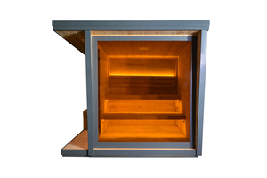 新しいスタイル4人用モダン赤杉屋外サウナ8mmガラスと电気暖房 - Product Image 3