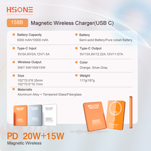 L158B, Banco de Energía Magnético con Grabado Láser <span class=keywords><strong>Gratuito</strong></span>, Listo para Regalo, 10000mAh, 10.7mm de Grosor, Carga Inalámbrica de 15W, Carga Rápida PD de 20W, Acabado Brillante - Product Image 4