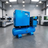 Compresseur d'air à vis 4-en-1 de 15 kW, 20 CV, avec sécheur et réservoir, idéal pour la découpe laser – Vente directe usine