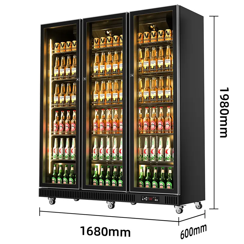 Commercial Display Refrigerator Single Glass Door Beer Fridge Drink Beverage Cooler And Chiller