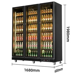 Refrigerador de exhibición comercial Refrigerador de cerveza de una sola Puerta de vidrio Enfriador y enfriador de bebidas y bebidas