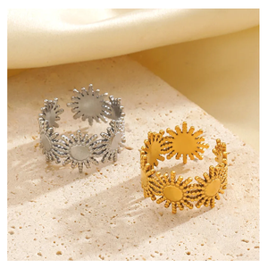Best Branded Wholesale Women's Retro <b>Sunflower</b> <b>Ring</b> High Quality 304 Stainless Steel Direct From Indian Manufacturer - Product Image 1