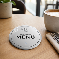 Mini-étiquette grise en époxy RFID pour menu, commande sans contact, carte de menu intelligente NFC, autocollant de menu de table de restaurant 13,56 MHz, touchez pour consulter le menu