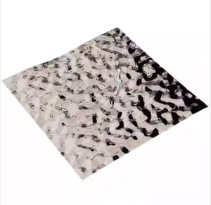 Plaque décorative EX721 en acier inoxydable doré à effet vague d'eau, revêtement PVD, matériau de décoration estampé, traité par pliage - Product Image 1