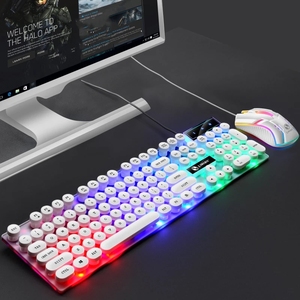 Gioco meccanico tastiera Punk tasti 104 tastiera <span class=keywords><strong>Computer</strong></span> tastiera cablata tastiera Gaming RGB retroilluminato per Desktop russo adesivo - Product Image 5
