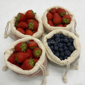 Bolsa <span class=keywords><strong>de</strong></span> Malla <span class=keywords><strong>de</strong></span> Algodón Reutilizable, Estilo Bohemio Vintage, Ecológica, Multifuncional para Comestibles <span class=keywords><strong>y</strong></span> Productos, con Tamaño <span class=keywords><strong>y</strong></span> Logotipo Personalizables - Product Image 4