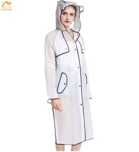 Chubasqueros reutilizables EVA para adultos, chubasquero de moda ecológico transparente para viajes al aire libre, chubasquero impermeable portátil - Product Image 4