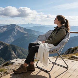Silla Luna de Gamuza de Lujo <span class=keywords><strong>con</strong></span> Almohada Desmontable para Soporte Cervical Durante la Lectura y el Descanso en el Camping - Product Image 3