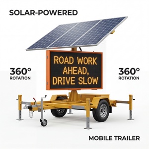 รถพ่วงป้ายข้อความปรับเปลี่ยนได้ รุ่นสั่งทำพิเศษ ปี 2025 จอแสดงผล LED ติดตั้งง่าย ความสว่างสูง ได้รับการรับรอง Mutcd ใช้พลังงานแสงอาทิตย์ ระดับมืออาชีพ - Product Image 1