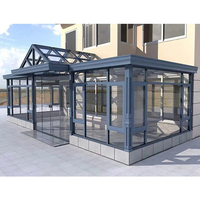 Serre en verre en alliage d'aluminium pliable solarium 4 saisons solarium