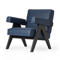 Fauteuil simple en bois massif de style nordique rétro Chandigarh, design moderne pour salon, modèle CY73