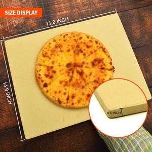 Bandejas Redondas de Malla para <span class=keywords><strong>Pizza</strong></span>, Piedras para Hornear de Cerámica de 13 Pulgadas, Herramientas para Hornear en el Horno o Barbacoa, Tipos Cuadrados de Chef en la Tienda - Product Image 5