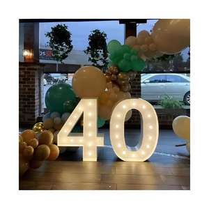 Nouveautés Style Ins Bande LED 3D Décoration de mariage Fournitures de scène Signalisation de fond pour événements festifs Personnalisable - Product Image 3