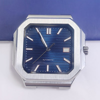 Jam Tangan Mekanik Otomatis Mewah 38mm Casing Baja Tahan Karat Persegi Jarum Bercahaya Tampilan Penunjuk NH35 20mm Baru