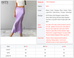 Nouvelle <span class=keywords><strong>jupe</strong></span> de bureau élégante et respirante pour femme 2024, taille basse, mi-mollet, été, unie, en <span class=keywords><strong>satin</strong></span> de soie <span class=keywords><strong>violet</strong></span> - Product Image 6