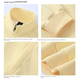 Fabricantes <span class=keywords><strong>de</strong></span> ropa personalizados 360 gramos otoño media cremallera diseño sentido moda Color sólido Simple pulóver manga larga <span class=keywords><strong>Sudadera</strong></span> con capucha - Product Image 2