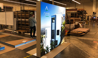 LED aydınlatmalı Billboard restoran kapalı reklam için ışık kutusu çerçevesiz kumaş tasarımı