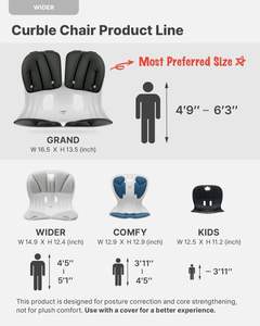 Curble Wider-Silla <span class=keywords><strong>de</strong></span> soporte <span class=keywords><strong>de</strong></span> <span class=keywords><strong>espalda</strong></span> ergonómica Soporte lumbar Corrección <span class=keywords><strong>de</strong></span> postura Alivio del <span class=keywords><strong>dolor</strong></span> <span class=keywords><strong>de</strong></span> <span class=keywords><strong>espalda</strong></span> Diseño <span class=keywords><strong>de</strong></span> modelo 3D moldeado por inyección - Product Image 5