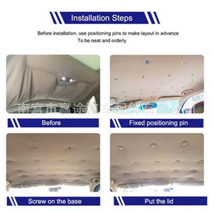Rivets de fixation pour toit de voiture Winning Journey en nylon, polypropylène et zinc plaqué pour réparation de plafond intérieur avec outils – Beige, Gris, Noir - Product Image 4