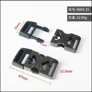 Side Release Buckle Zinc Alloy Gunmetal K602 25 Wear Resistant Durable For Bags Backpacks <b>Webbing</b> Hardware Accessories - Product Image 5
