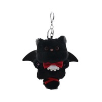 Porte-clés en peluche unisexe, pendentif poupée chat jumeaux noir et blanc super doux et mignon, modèle dessin animé, best-seller 2026