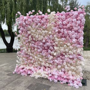 Fondo de pared de flores enrollable de tela de 8ft x 8ft para eventos, decoración de boda, flores artificiales, pared de seda, decoración de flores de pared - Product Image 6