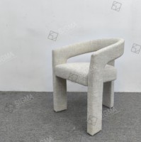 Chaise en tissu de bois massif-Siège rembourré moderne avec cadre en bois pour salon, chambre à coucher, bureau-Mobilier de maison durable