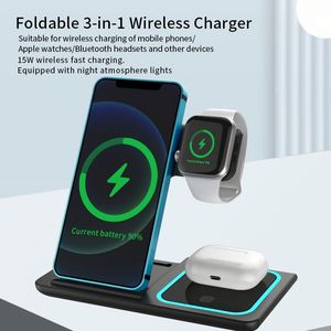 Clearance Sales Portable 3 in 1 Charging Wireless Station for Smartphones Folding Charger Stand for Watch Dock Charger - Product Image 4