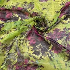 הסיטונאי הגעה חדש הסיטונאי פרחים מודפסים 30d 37gsm כסף זהב שמלת נשים - Product Image 3