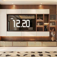 Meuble TV mural blanc, mobilier de salon, support de télévision au sol en bois, moderne, minimaliste, en contreplaqué