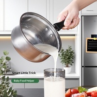 Ensemble de cuisine trois pièces en gros pour fabricants – Ustensiles de cuisson pour la maison : marmite, casserole à lait, poêle à frire – Coffret cadeau avec couvercles transparents style coréen