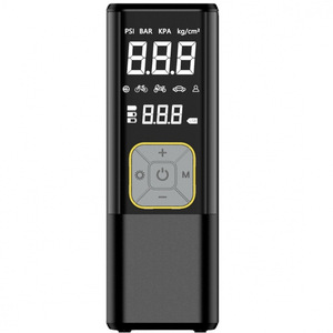 เครื่องเติมลมยางดิจิตอลแบบพกพาขนาดเล็ก 12V ปั๊มลมไฟฟ้าสำหรับรถยนต์ จักรยานยนต์ พร้อมจอแสดงผล LED และปรับแรงดันได้ - Product Image 1