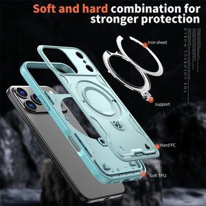 Étui de téléphone 2-en-1 anti-chute avec support magnétique rotatif à 360° en métal et chargement sans fil pour <span class=keywords><strong>iPhone</strong></span> 11 12 13 14 15 16 17 - Product Image 6