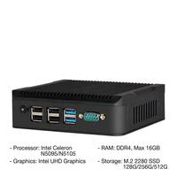 Ordenador Industrial de Automatización OEM ODM, Intel N5095, 16 GB de RAM DDR4, 256 GB de SSD, 4 Puertos COM, 4 Puertos USB 3.0, 2 Puertos RJ45, Sin Ventilador