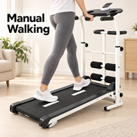 Tapis de course manuel pliable multifonctionnel non électrique avec support pour sit-up, machine de fitness à domicile pour une utilisation complète du corps
