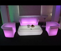 Mesa de Bar larga de cristal con iluminación LED moderna que cambia de color, ampliamente utilizada en bares, discotecas KTV y bares caseros hechos de plástico