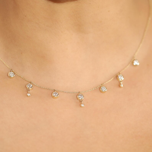 Collier de fiançailles minimaliste avec diamant naturel de 1,7 carat, en or massif 18 carats, diamant rond cultivé en laboratoire, serti clos, pour mariage - Product Image 5