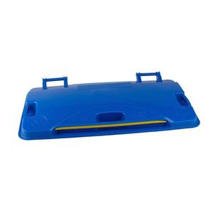 Outdoor Large Trash Can 660L <b>Square</b> Flip Top Hand Push Waste <b>Bin</b> Blue Color - Product Image 4