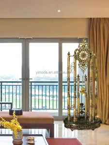 Reloj de Pie Grande de Madera Estilo Barroco Antiguo con Movimiento Clásico Real, Diseño de Diosa, en Cobre y Jade - Product Image 3