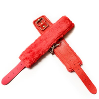 Menottes en nylon Bdsmtoys avec doublure en peluche douce, boucle métallique réglable pour jeux de couple en chambre, menottes en cuir PU et peluche