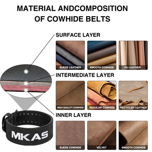MKAS toptan Unisex özel spor eğitimi 10Mm spor deri ağırlık kaldırma kemer dana geniş halter kemeri - Product Image 5
