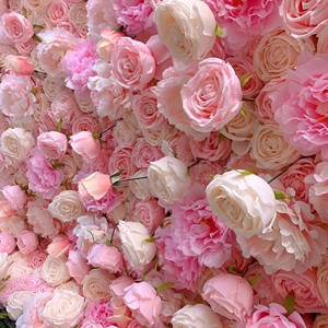 Paneles Decorativos de Pared de Flores de Seda para Bodas de Lujo, Diseño Floral de Rosas, 3D Enrollables, Color Rosa Pálido, Fondo de Flores Artificiales - Product Image 4